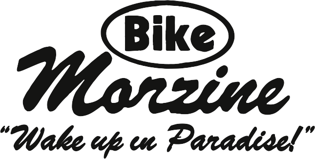 Logo of Bike Morzine featuring the text 'Bike Morzine' and the tagline 'Wake up in Paradise!'