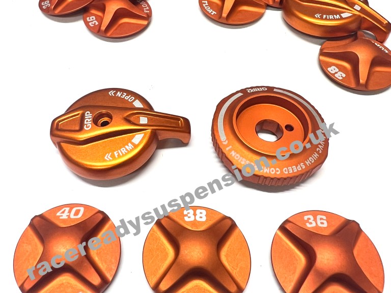Fox Orange Air Cap and Grip Adjusters