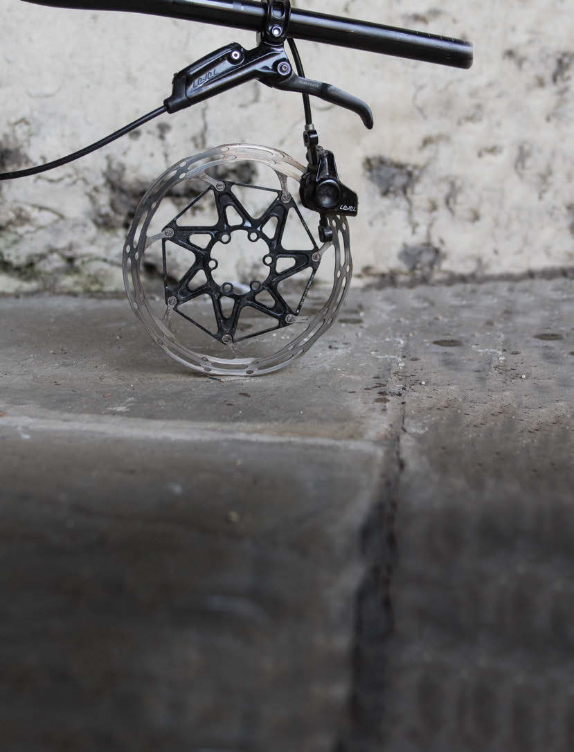 SRAM Level Ultimate brakes with carbon levers fitted for long-term testing